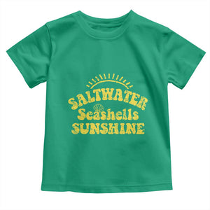 Saltwater Seashells Sunshine Toddler T Shirt Beach Summer Vacation Vintage 70's Retro TS10 Irish Green Print Your Wear