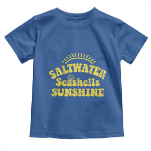 Saltwater Seashells Sunshine Toddler T Shirt Beach Summer Vacation Vintage 70's Retro TS10 Royal Blue Print Your Wear