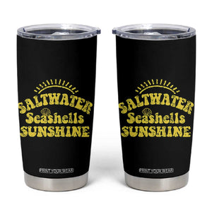 Saltwater Seashells Sunshine Tumbler Cup Beach Summer Vacation Vintage 70's Retro TS10 Black Print Your Wear