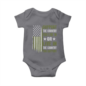 Social Justice Baby Onesie Support The Country You Live In American Flag TS10 Charcoal Print Your Wear