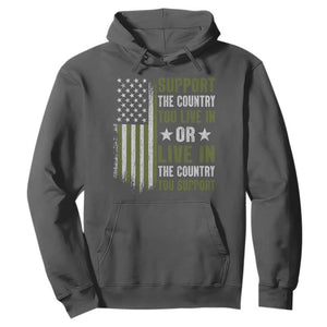 Social Justice Hoodie Support The Country You Live In American Flag TS10 Dark Heather Print Your Wear