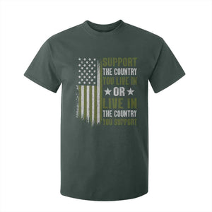 Social Justice T Shirt For Kid Support The Country You Live In American Flag TS10 Dark Forest Green Print Your Wear