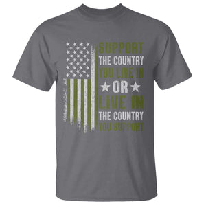 Social Justice T Shirt Support The Country You Live In American Flag TS10 Charcoal Print Your Wear