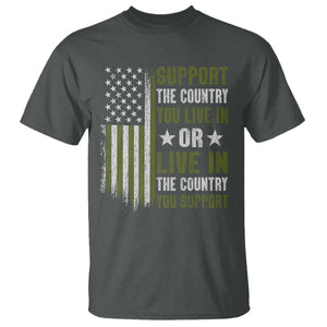Social Justice T Shirt Support The Country You Live In American Flag TS10 Dark Heather Print Your Wear