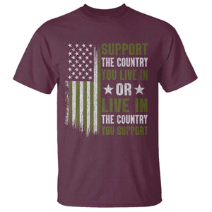 Social Justice T Shirt Support The Country You Live In American Flag TS10 Maroon Print Your Wear