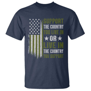 Social Justice T Shirt Support The Country You Live In American Flag TS10 Navy Print Your Wear