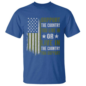 Social Justice T Shirt Support The Country You Live In American Flag TS10 Royal Blue Print Your Wear