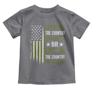 Social Justice Toddler T Shirt Support The Country You Live In American Flag TS10 Charcoal Print Your Wear