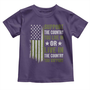 Social Justice Toddler T Shirt Support The Country You Live In American Flag TS10 Purple Print Your Wear