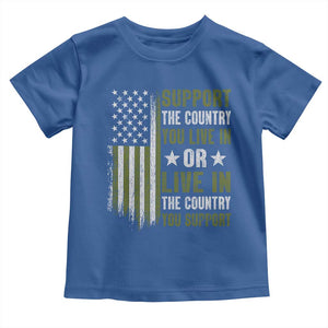 Social Justice Toddler T Shirt Support The Country You Live In American Flag TS10 Royal Blue Print Your Wear