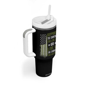 Social Justice Tumbler With Handle Support The Country You Live In American Flag TS10 Print Your Wear