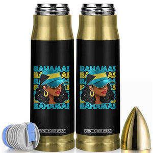Bahamian Girl Bullet Tumbler Melanin Afro Messy Bun Black Woman Bahamas Flag TS10 Black Print Your Wear