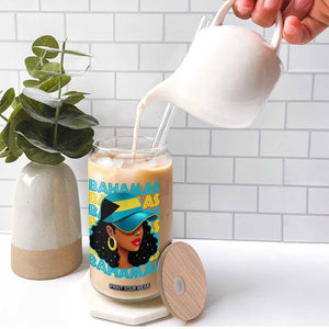 Bahamian Girl Glass Can Melanin Afro Messy Bun Black Woman Bahamas Flag TS10 Print Your Wear