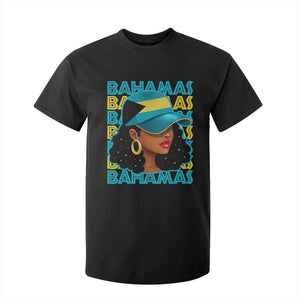 Bahamian Girl T Shirt For Kid Melanin Afro Messy Bun Black Woman Bahamas Flag TS10 Black Print Your Wear