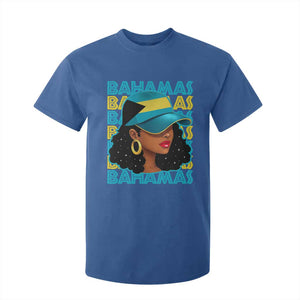 Bahamian Girl T Shirt For Kid Melanin Afro Messy Bun Black Woman Bahamas Flag TS10 Royal Blue Print Your Wear