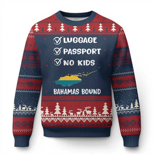 Bahamas Vacation Ugly Christmas Sweater Funny Tropical Island Summer Travel TS10 Navy Red Print Your Wear