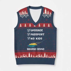 Bahamas Vacation V-Neck Knit Sweater Vest Funny Tropical Island Summer Travel TS10 Navy Red Print Your Wear