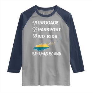 Bahamas Vacation Raglan Shirt Funny Tropical Island Summer Travel TS10 Sport Gray Navy Print Your Wear