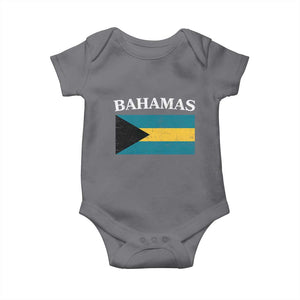 Bahamas Flag Baby Onesie Retro Vintage Bahamian Gifts TS10 Charcoal Print Your Wear