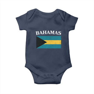 Bahamas Flag Baby Onesie Retro Vintage Bahamian Gifts TS10 Navy Print Your Wear