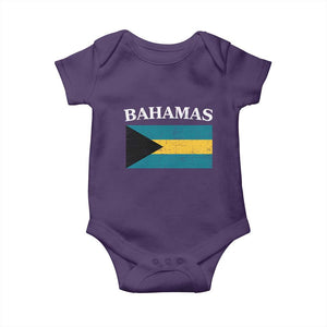 Bahamas Flag Baby Onesie Retro Vintage Bahamian Gifts TS10 Purple Print Your Wear