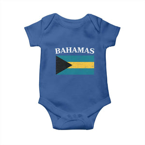 Bahamas Flag Baby Onesie Retro Vintage Bahamian Gifts TS10 Royal Blue Print Your Wear
