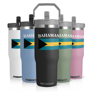 Bahamas Flag Flip Straw Tumbler Retro Vintage Bahamian Gifts TS10 Print Your Wear