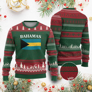 Bahamas Flag Ugly Christmas Sweater Retro Vintage Bahamian Gifts TS10 Red Green Print Your Wear
