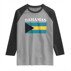 Bahamas Flag Raglan Shirt Retro Vintage Bahamian Gifts TS10 Sport Gray Black Print Your Wear
