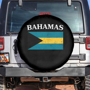 Bahamas Flag Spare Tire Cover Retro Vintage Bahamian Gifts TS10 No hole Black Print Your Wear