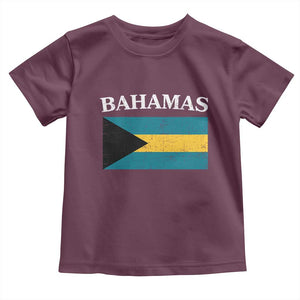 Bahamas Flag Toddler T Shirt Retro Vintage Bahamian Gifts TS10 Maroon Print Your Wear