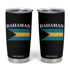 Bahamas Flag Tumbler Cup Retro Vintage Bahamian Gifts TS10 Black Print Your Wear