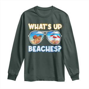 Bahamas Swimming Pigs Long Sleeve Shirt Pig Swim Caribbean Beach Summer Vacation TS10 Dark Forest Green Print Your Wear