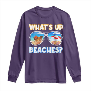 Bahamas Swimming Pigs Long Sleeve Shirt Pig Swim Caribbean Beach Summer Vacation TS10 Purple Print Your Wear