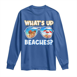 Bahamas Swimming Pigs Long Sleeve Shirt Pig Swim Caribbean Beach Summer Vacation TS10 Royal Blue Print Your Wear