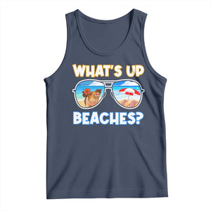 Bahamas Swimming Pigs Tank Top Pig Swim Caribbean Beach Summer Vacation TS10 Navy Print Your Wear