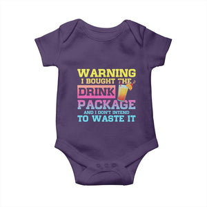 Funny Cruise Baby Onesie Warning I Bought The Drink Package TS10 Purple Print Your Wear