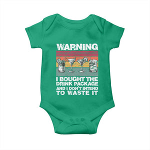 Funny Cruise Baby Onesie Warning I Bought The Drink Package Retro Vintage TS10 Irish Green Print Your Wear
