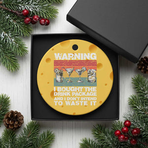 Funny Cruise Ceramic Ornament Warning I Bought The Drink Package Retro Vintage TS10 1pc Yellow Cheese Print Your Wear