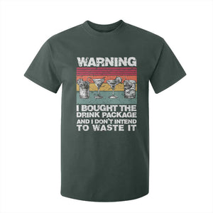 Funny Cruise T Shirt For Kid Warning I Bought The Drink Package Retro Vintage TS10 Dark Forest Green Print Your Wear