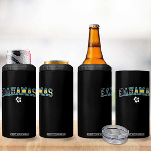 Bahamas Flag 4 in 1 Can Cooler Tumbler Caribbean Hibiscus Flower Beach Summer Vacation TS10 Print Your Wear