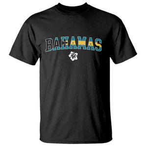 Bahamas Flag T Shirt Caribbean Hibiscus Flower Beach Summer Vacation TS10 Black Print Your Wear