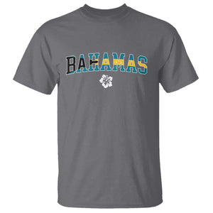 Bahamas Flag T Shirt Caribbean Hibiscus Flower Beach Summer Vacation TS10 Charcoal Print Your Wear