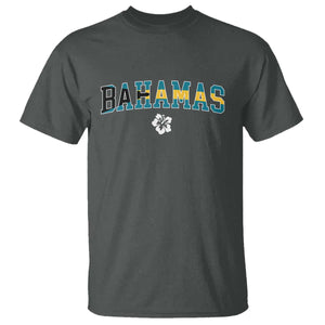 Bahamas Flag T Shirt Caribbean Hibiscus Flower Beach Summer Vacation TS10 Dark Heather Print Your Wear