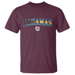 Bahamas Flag T Shirt Caribbean Hibiscus Flower Beach Summer Vacation TS10 Maroon Print Your Wear