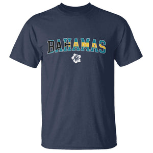 Bahamas Flag T Shirt Caribbean Hibiscus Flower Beach Summer Vacation TS10 Navy Print Your Wear