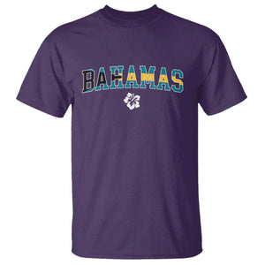 Bahamas Flag T Shirt Caribbean Hibiscus Flower Beach Summer Vacation TS10 Purple Print Your Wear