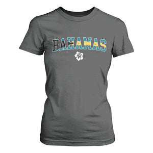Bahamas Flag T Shirt For Women Caribbean Hibiscus Flower Beach Summer Vacation TS10 Dark Heather Print Your Wear