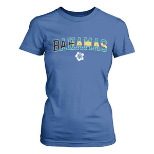 Bahamas Flag T Shirt For Women Caribbean Hibiscus Flower Beach Summer Vacation TS10 Royal Blue Print Your Wear