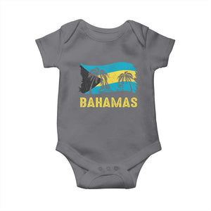 Bahamas Flag Baby Onesie Tropical Island Palm Trees Bahamian Gifts TS10 Charcoal Print Your Wear